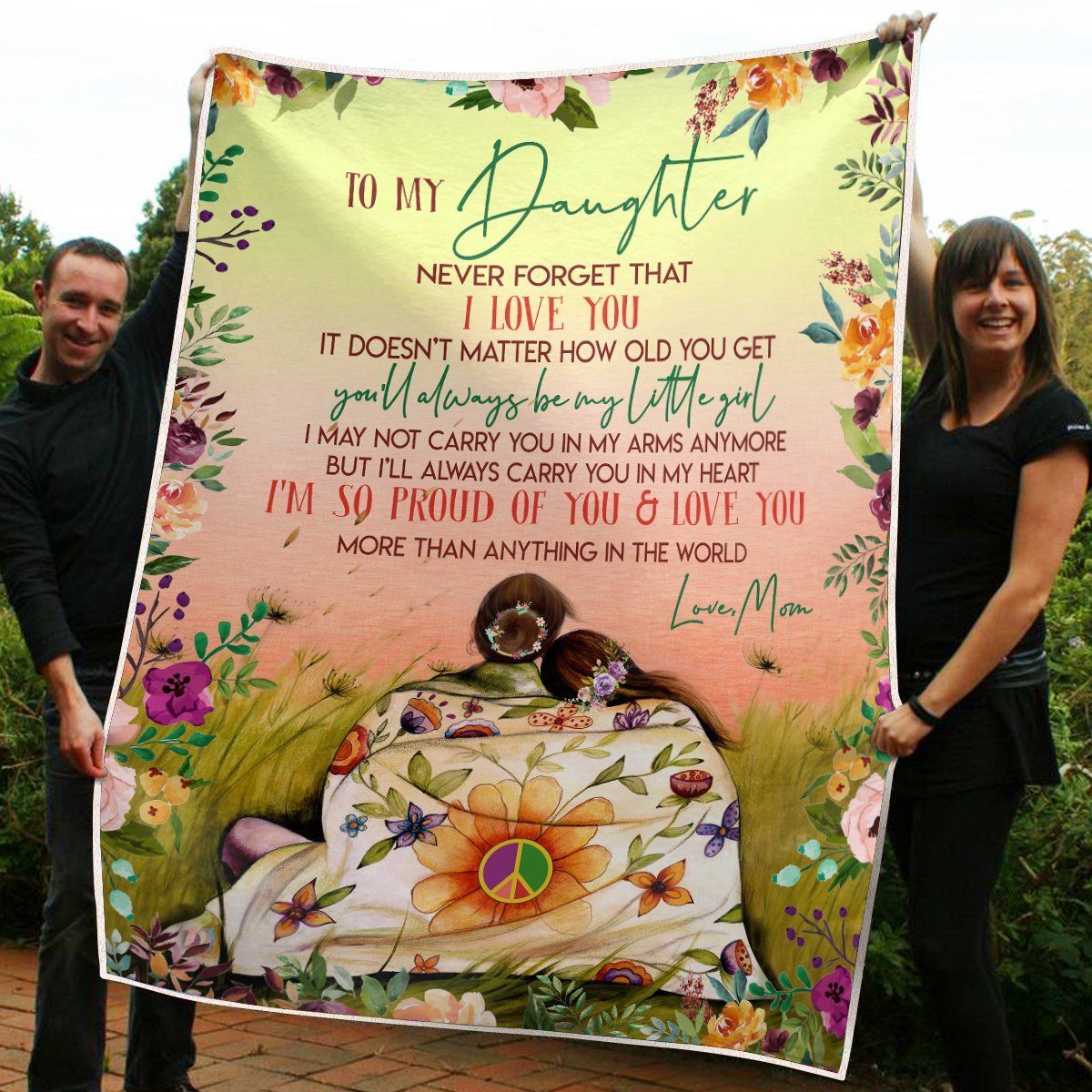 Gift From Mom To My Daughter I Love You Sherpa Fleece Blanket