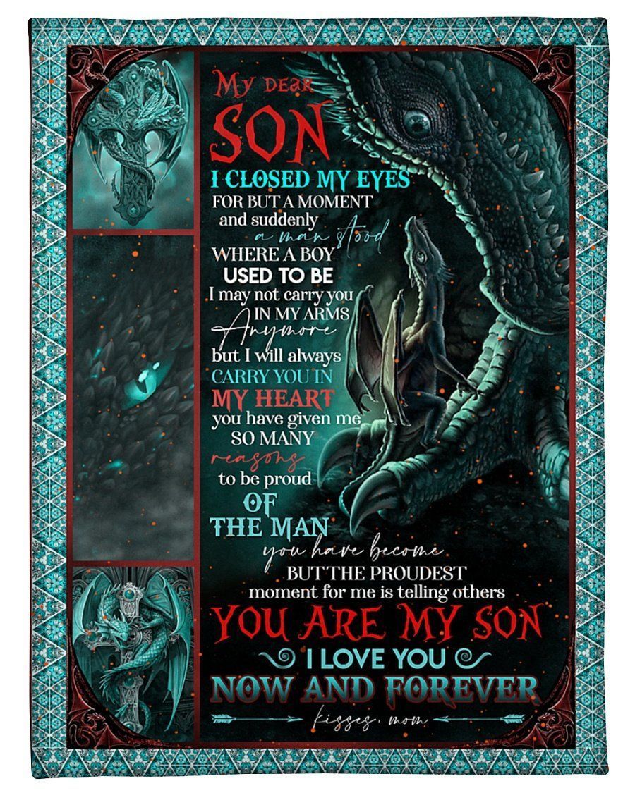 Gift From Mom To Son Love You Now And Forever Fleece Blanket
