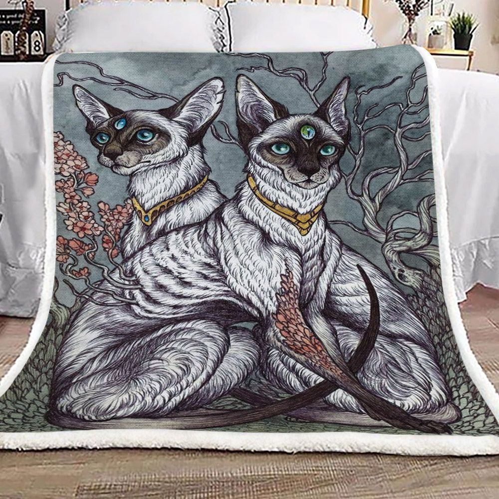 Gift Of Sight Magical Cats Sherpa Fleece Blanket