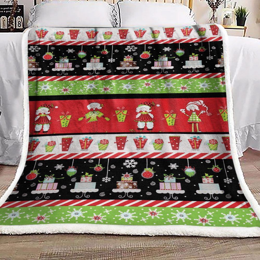 Gift Snow Christmas Sherpa Fleece Blanket