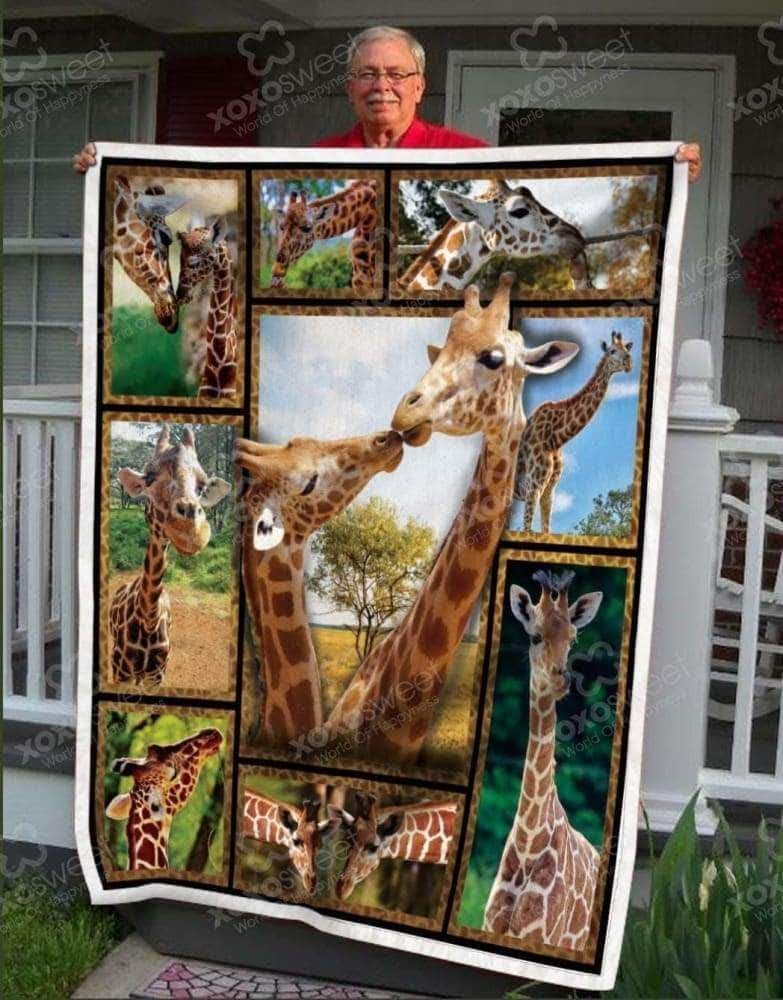 Giraffe Sherpa Fleece Blanket