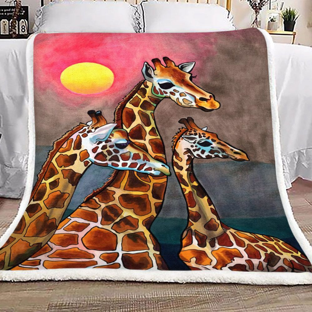 Giraffe Sherpa Fleece Blanket