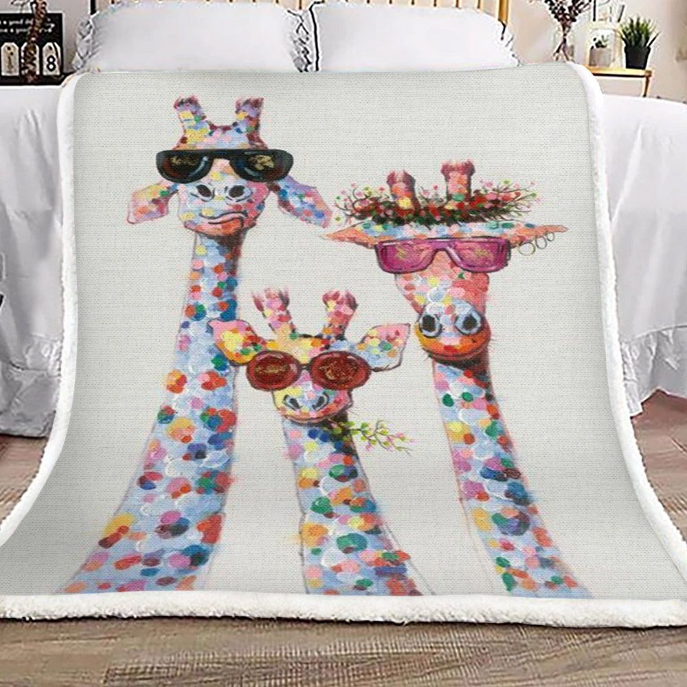 Giraffe Sherpa Fleece Blanket