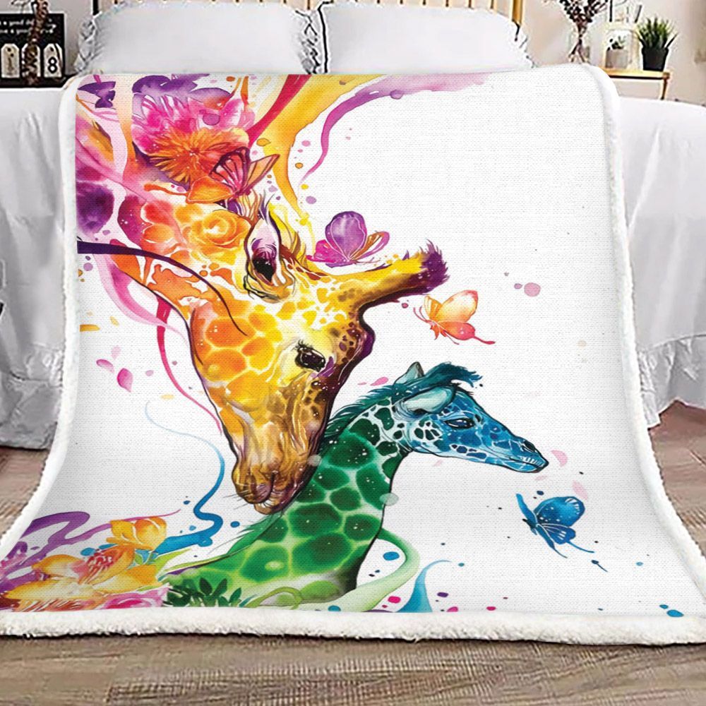 Giraffe Sherpa Fleece Blanket