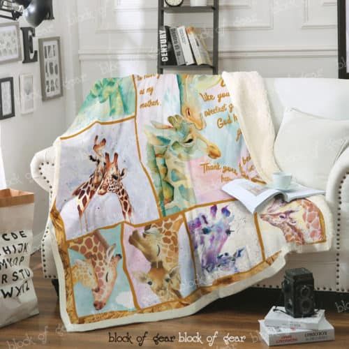 Giraffe Sherpa Fleece Blanket