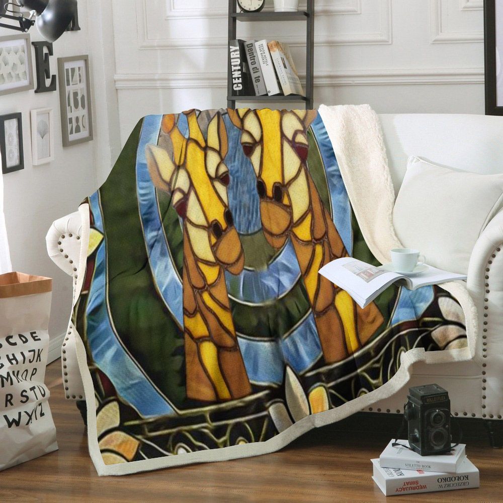 Giraffe Sherpa Fleece Blanket