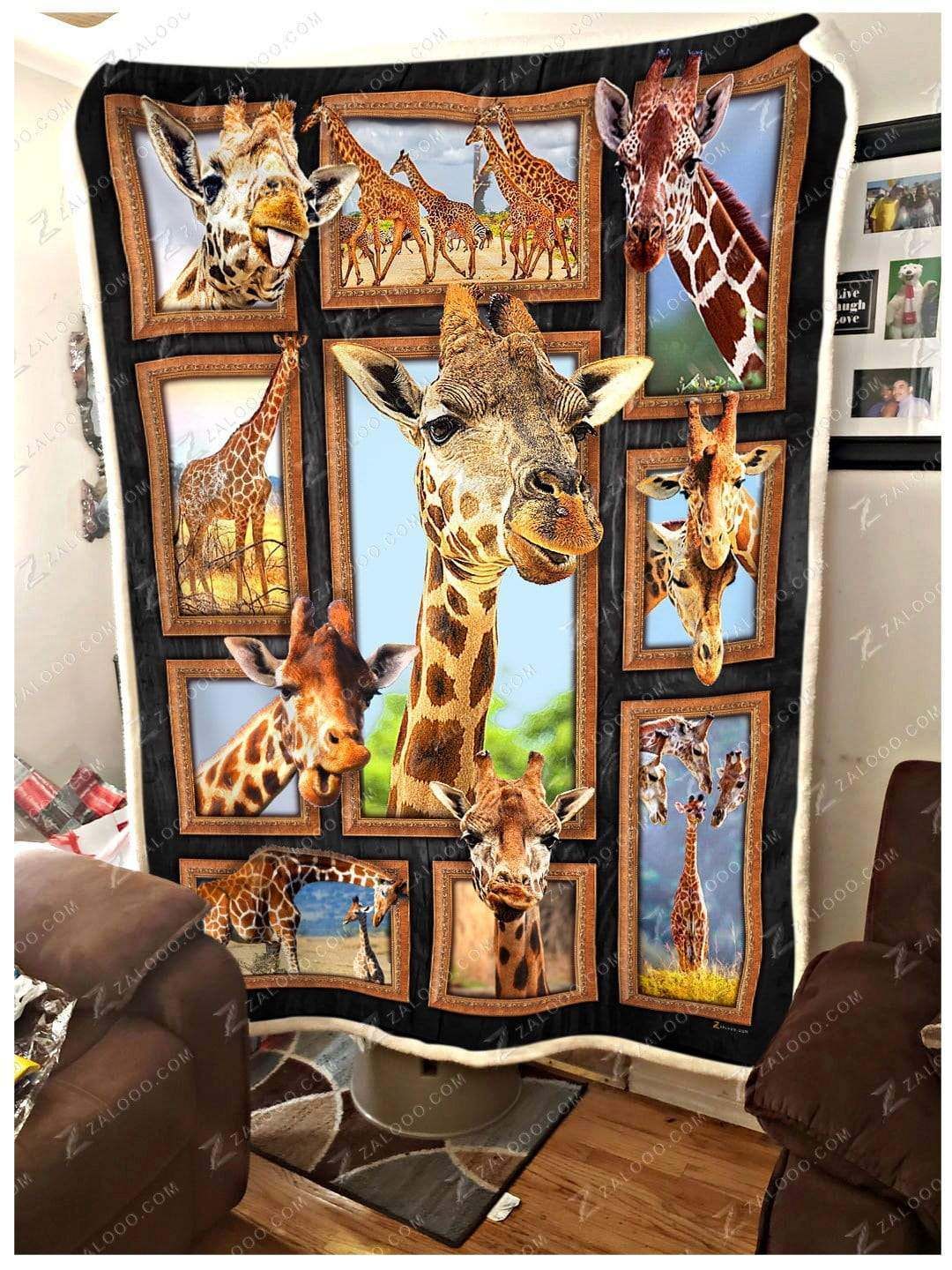 Giraffe Sherpa Fleece Blanket