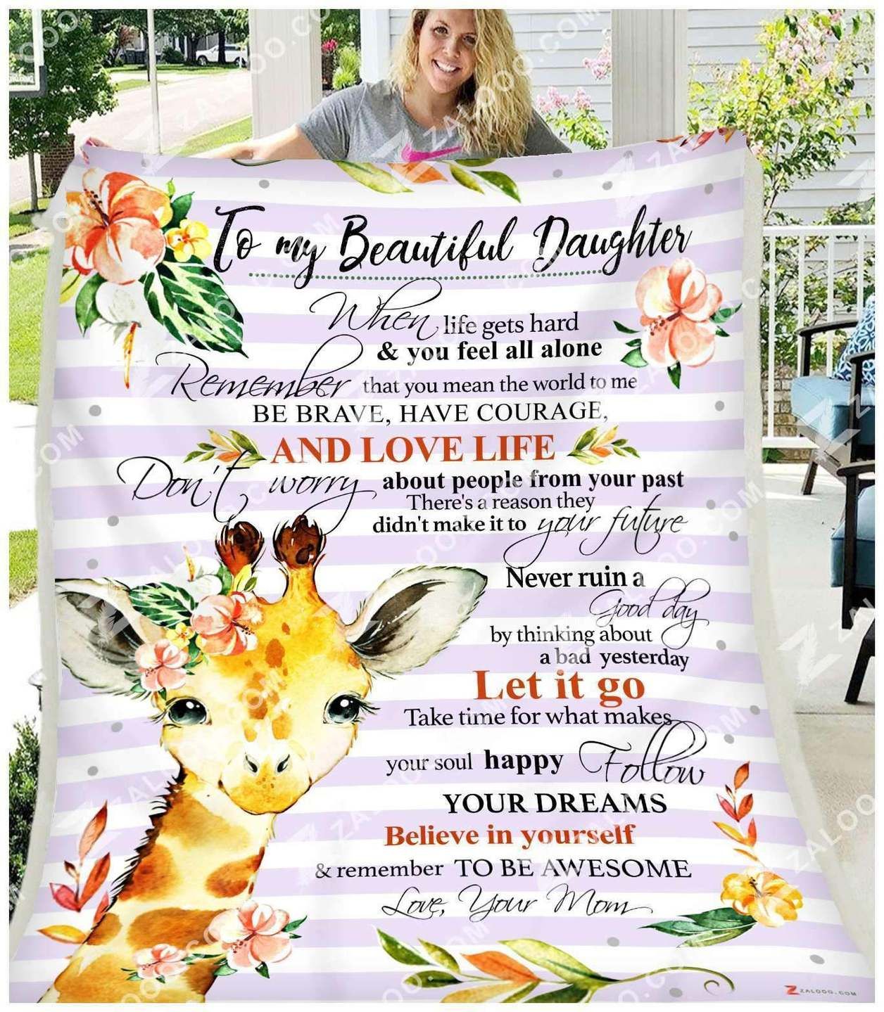 Giraffe Sherpa Fleece Blanket