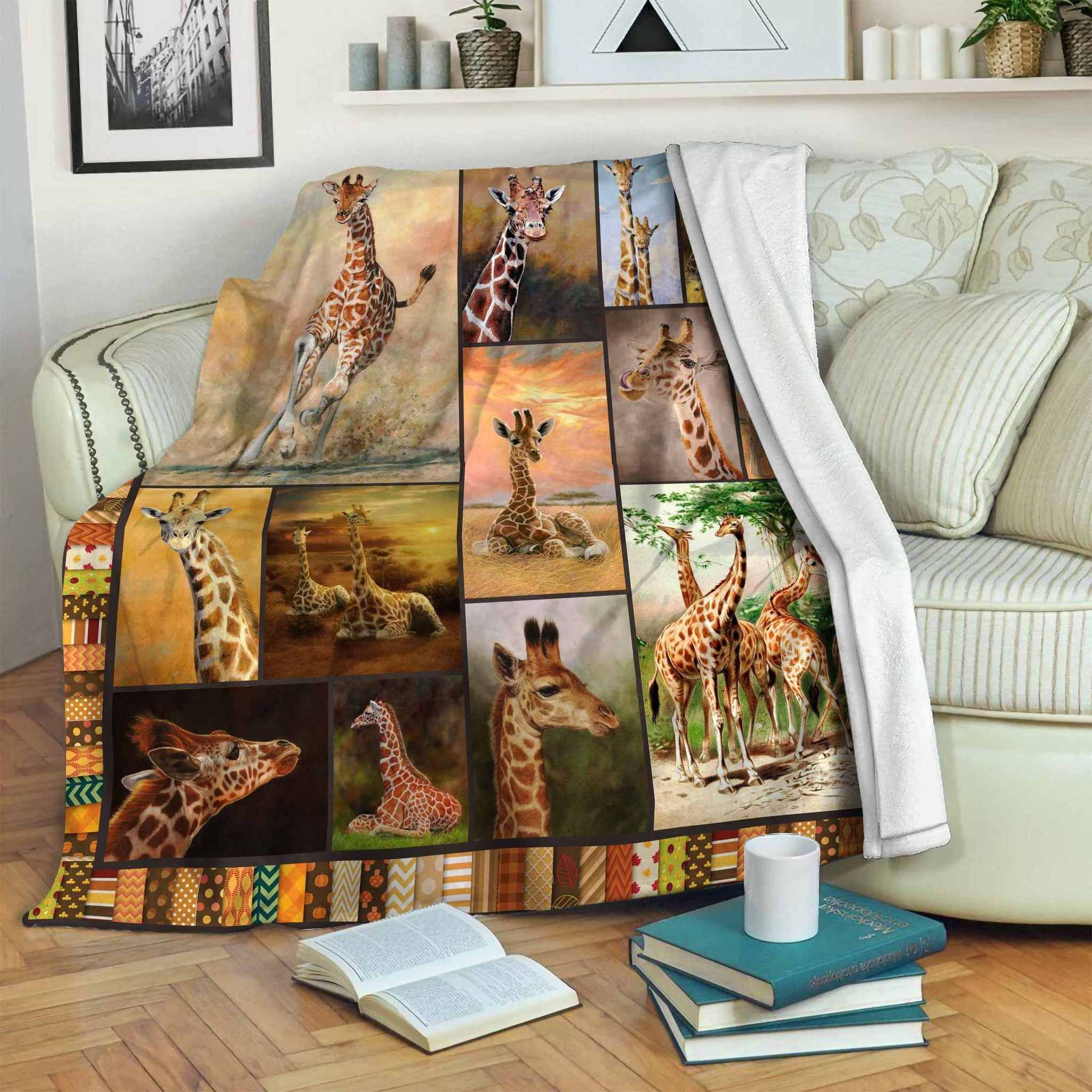 Giraffe Sherpa Fleece Blanket