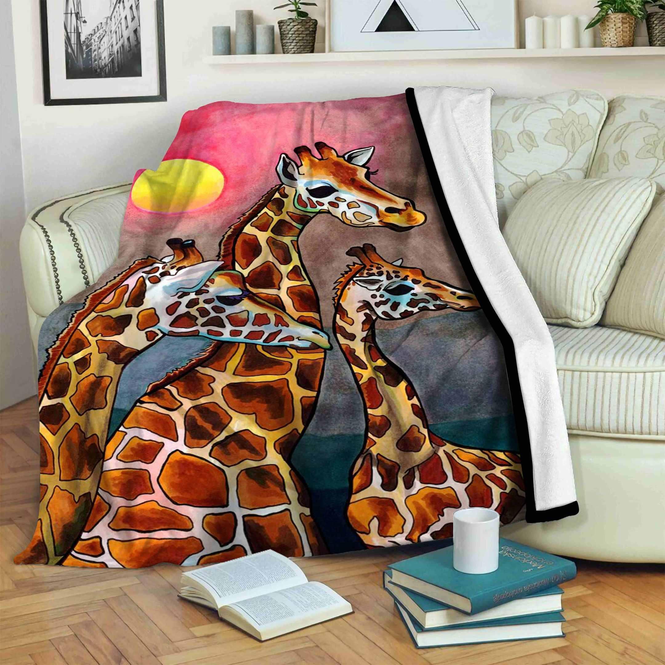 Giraffe Sherpa Fleece Blanket