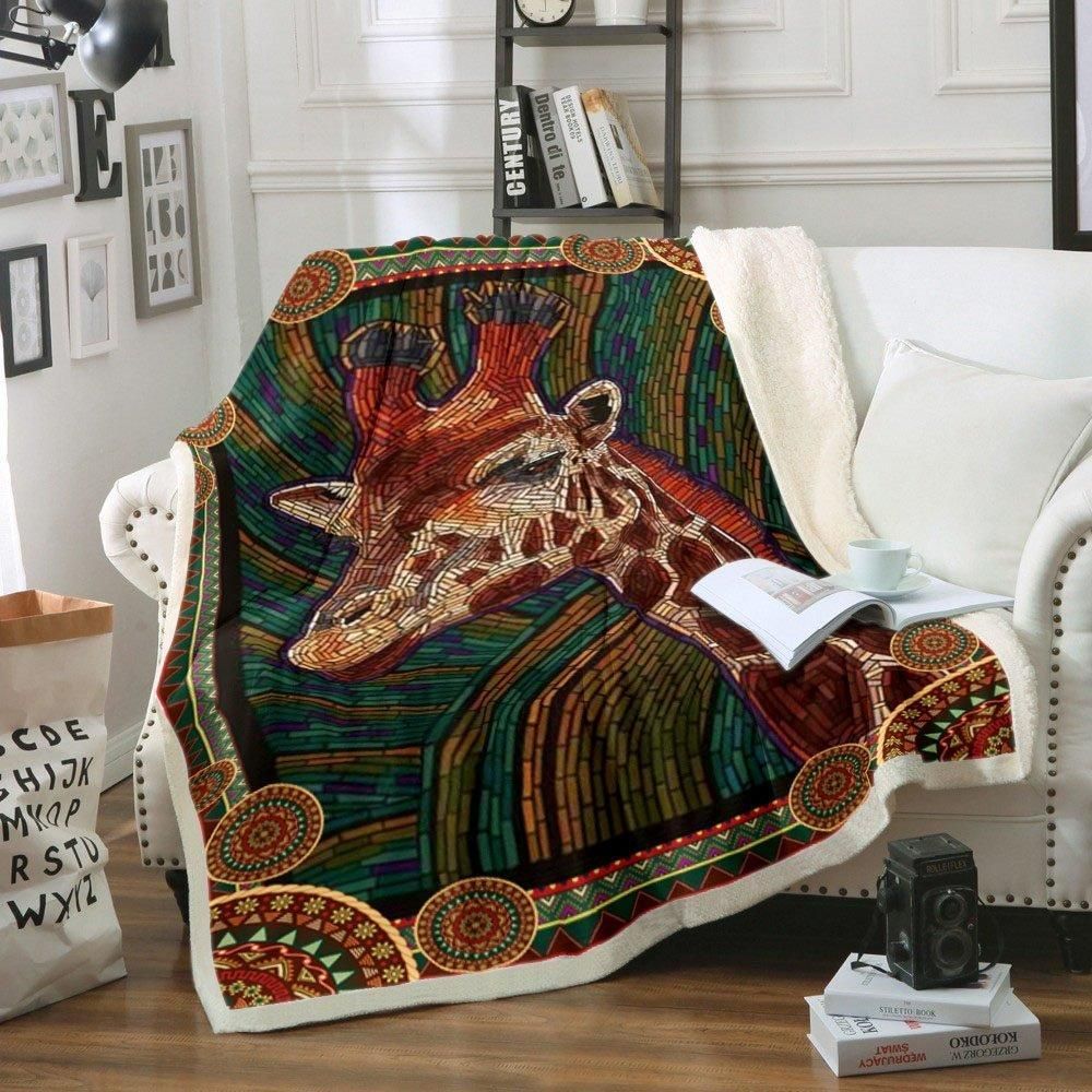 Giraffe Sherpa Fleece Blanket