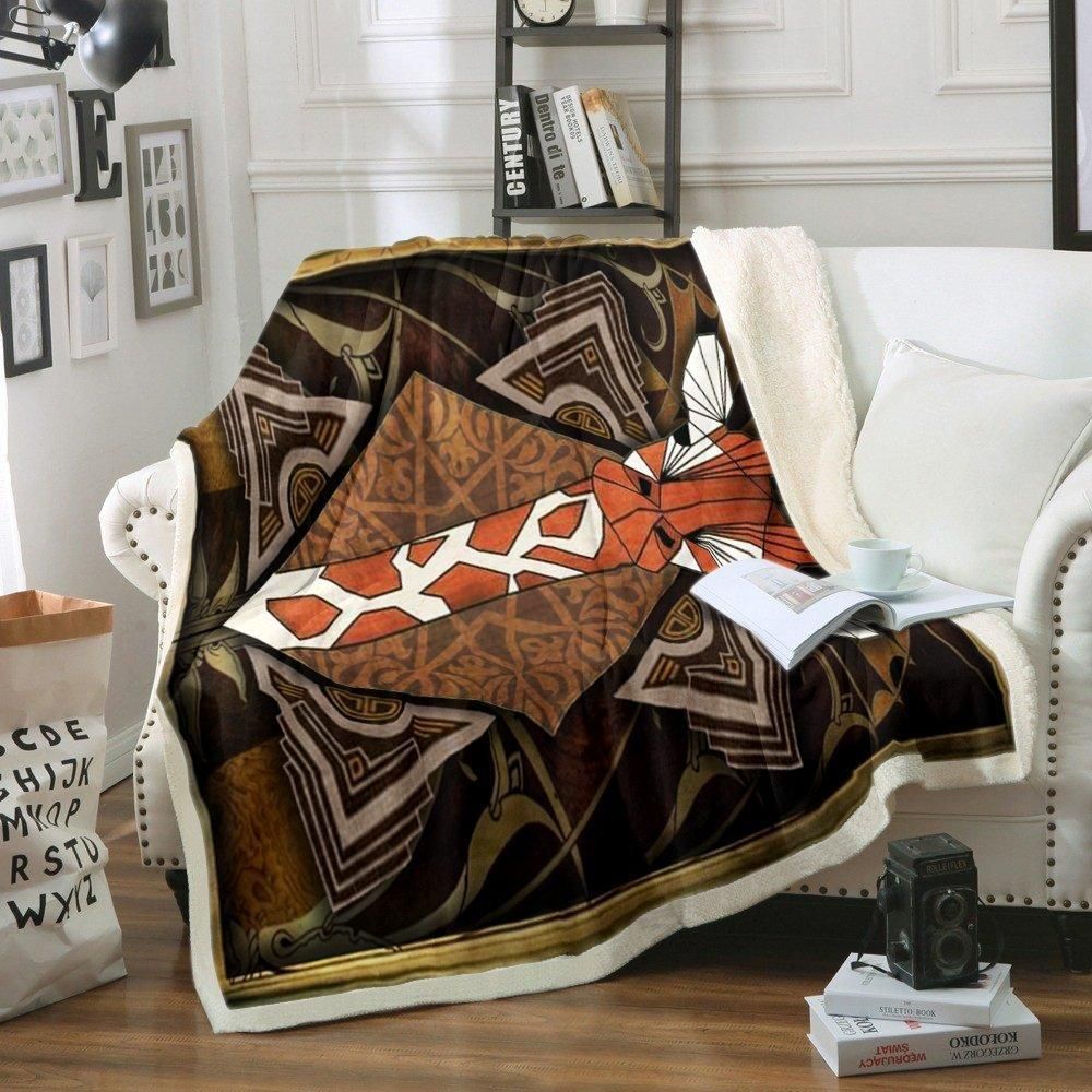Giraffe Sherpa Fleece Blanket
