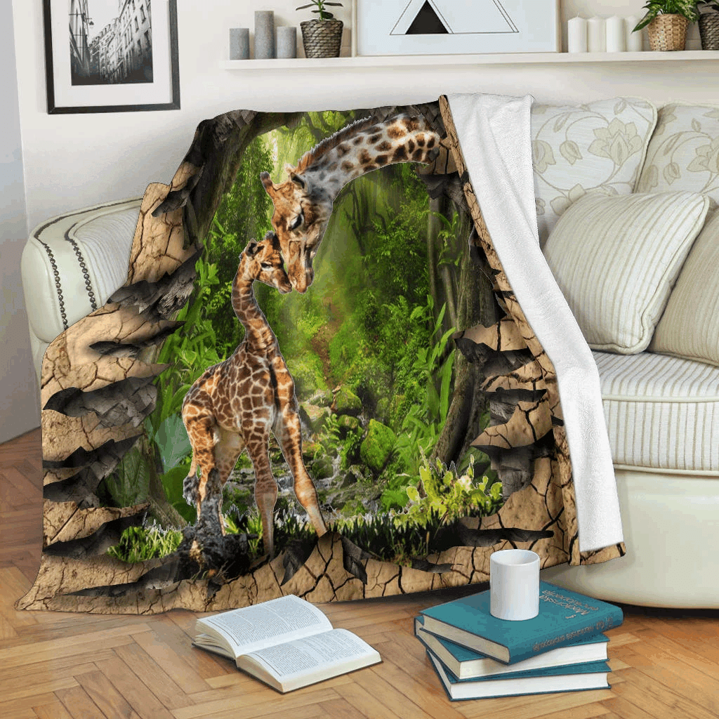Giraffe Sherpa Fleece Blanket