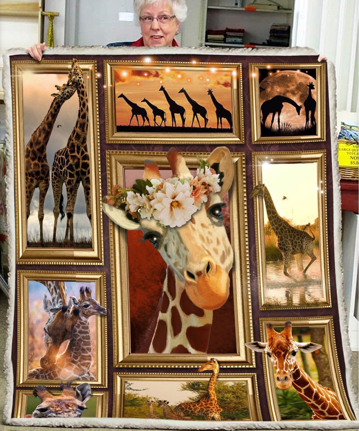 Giraffe Sherpa Fleece Blanket