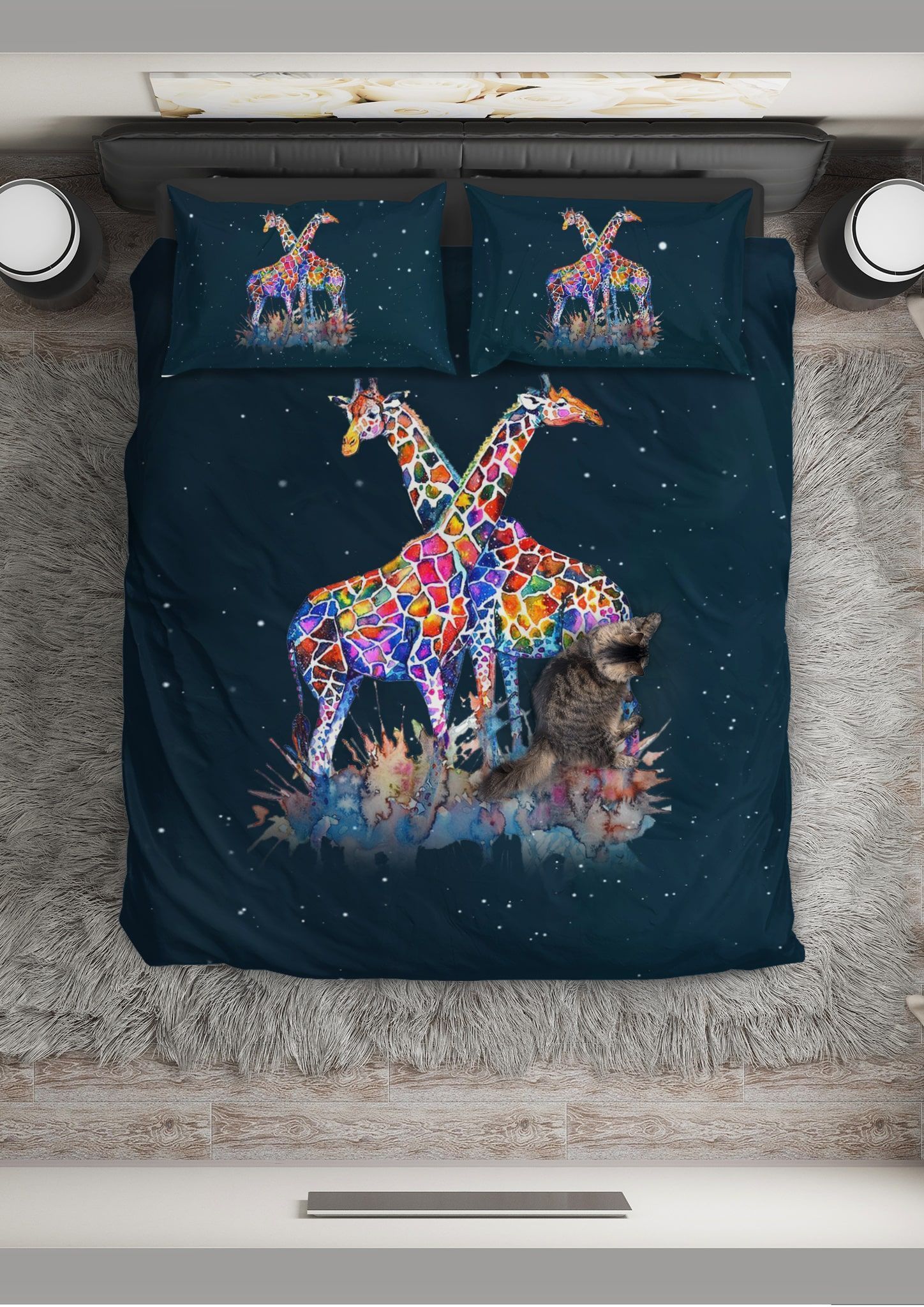 Giraffe Colorful Couple Bedding Set