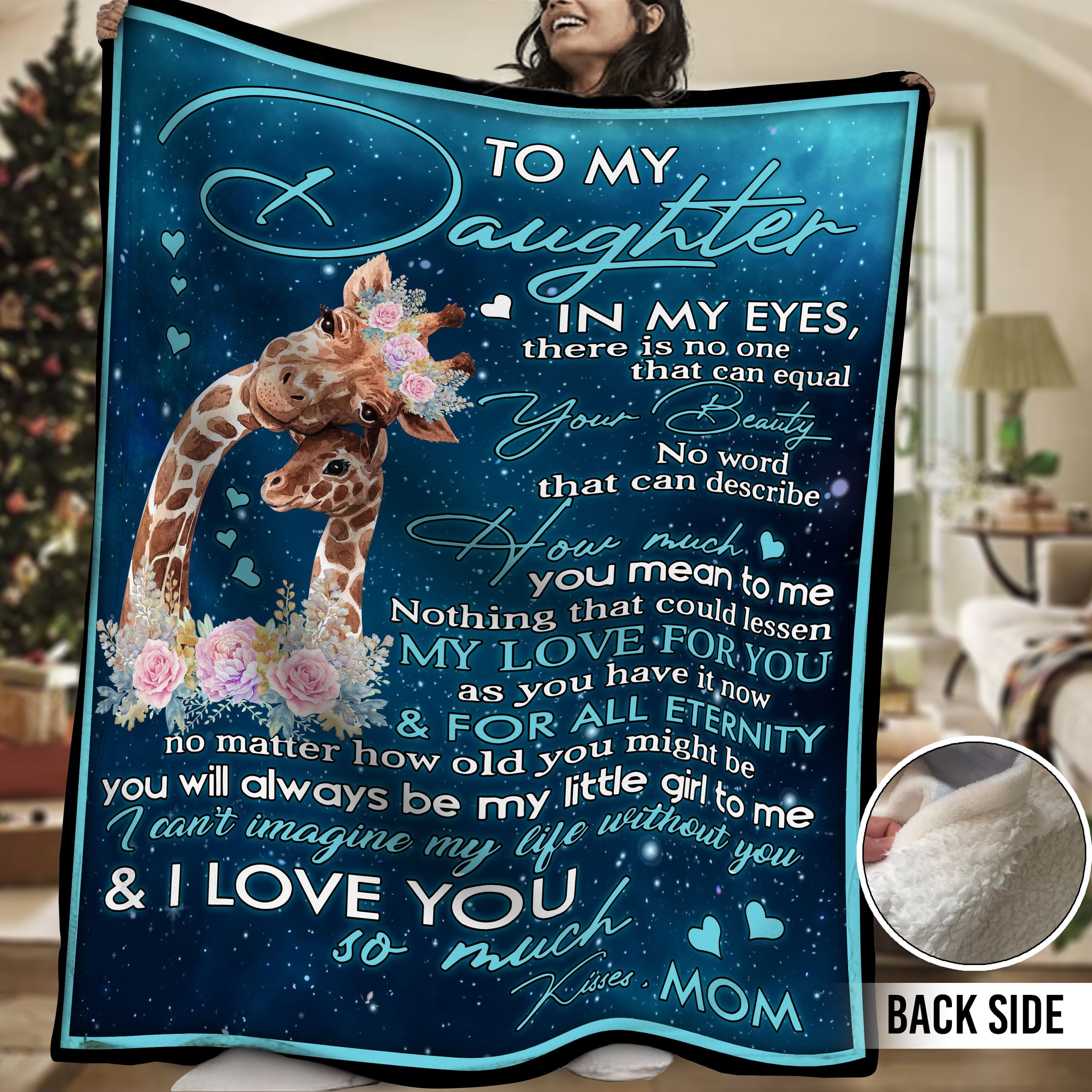 Giraffe Daughter Sherpa Fleece Blanket