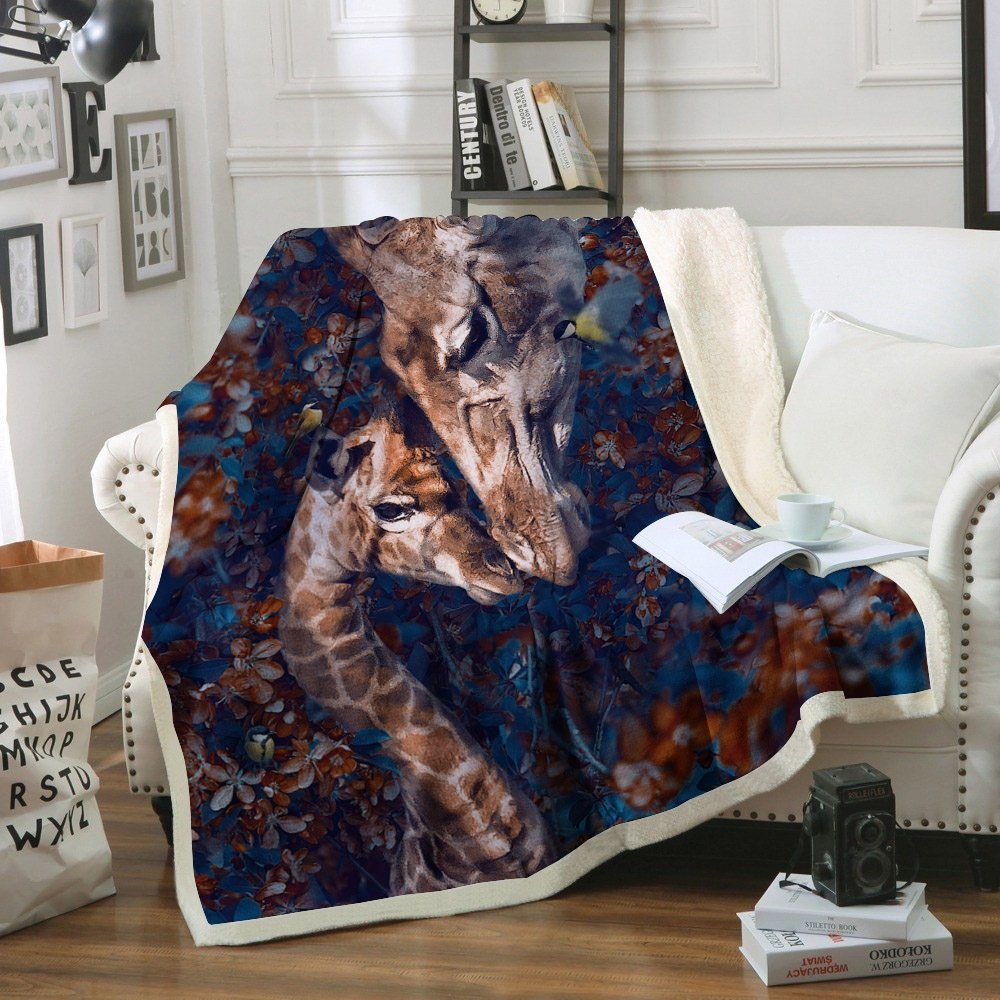 Giraffe Sherpa Fleece Blanket
