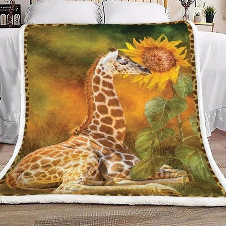 Giraffe Sherpa Fleece Blanket