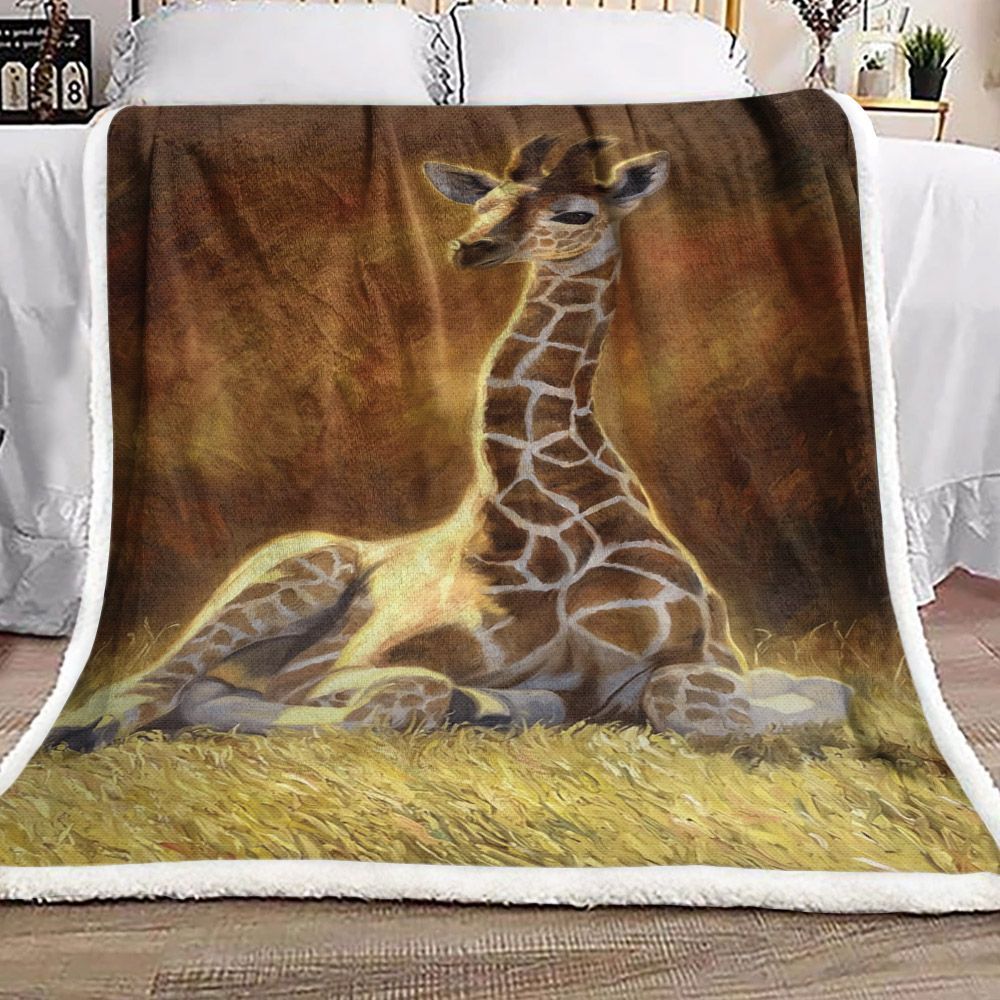 Giraffe Sherpa Fleece Blanket