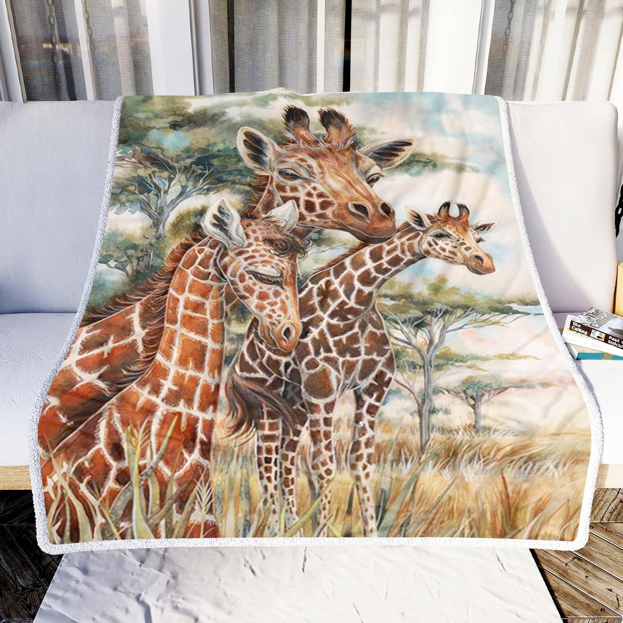 Giraffe Family Fleece Blanket