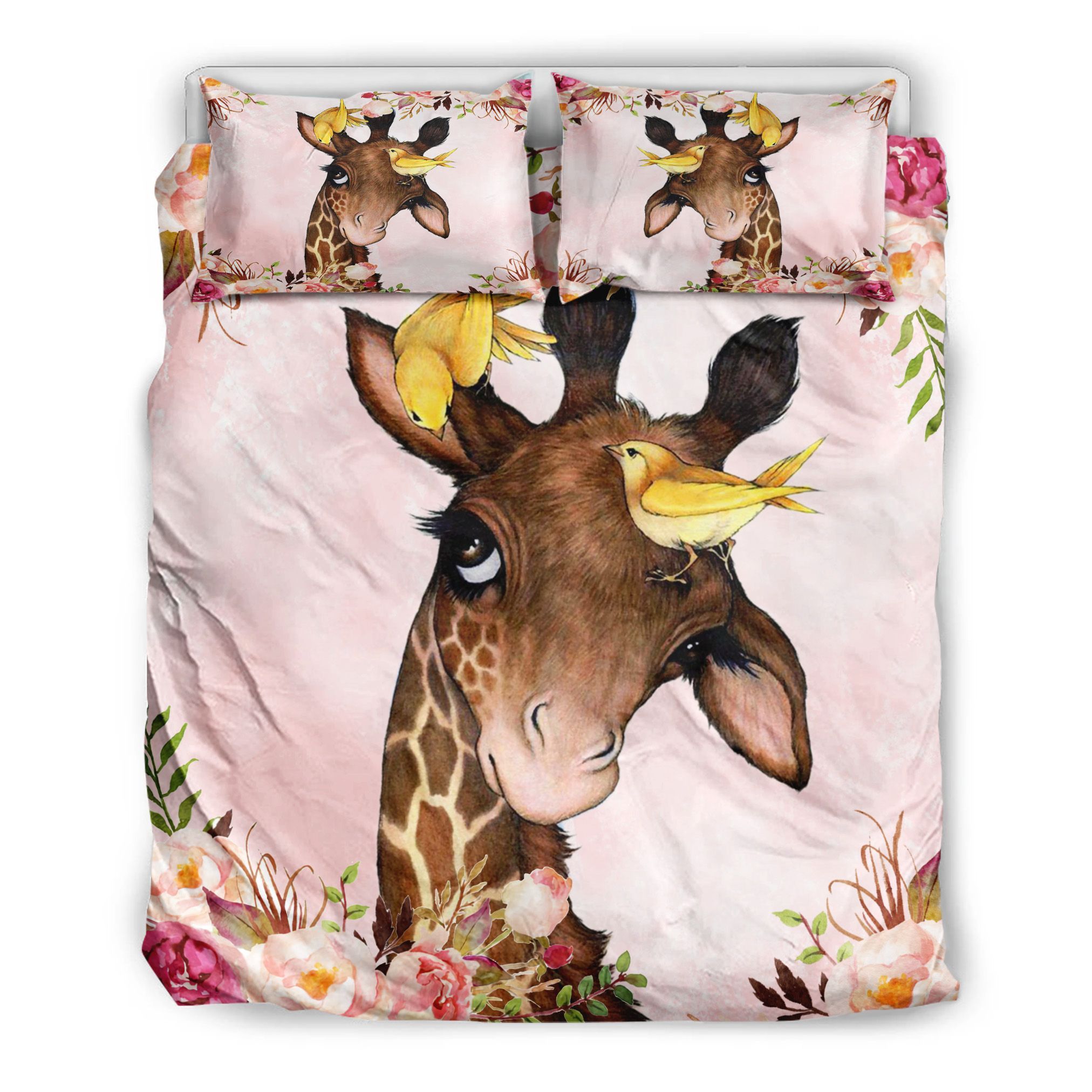 Giraffe Flower Art Bedding Set