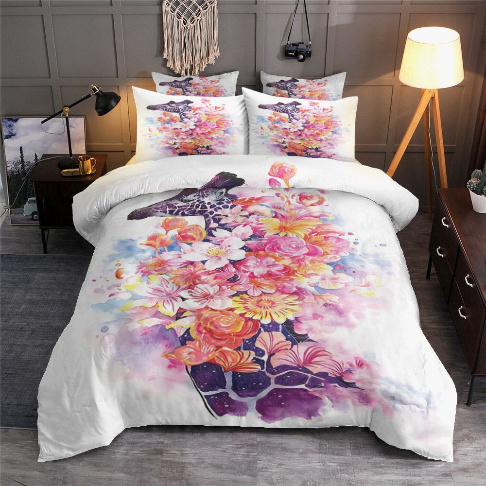 Giraffe Flower Bedding Set