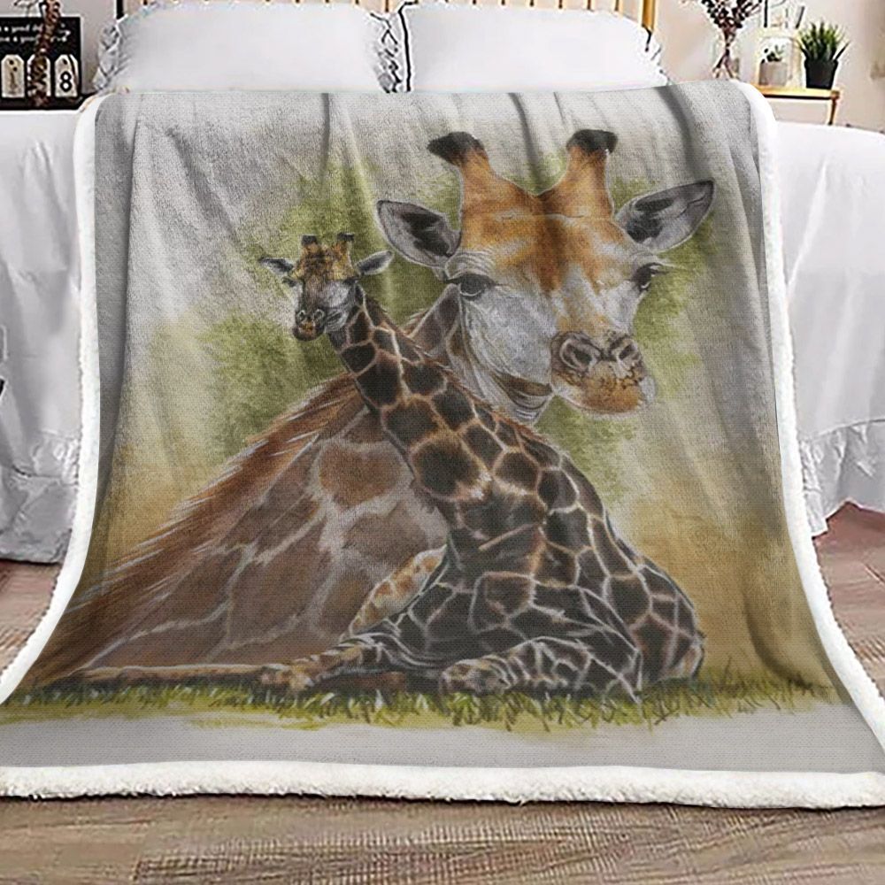 Giraffe Sherpa Fleece Blanket