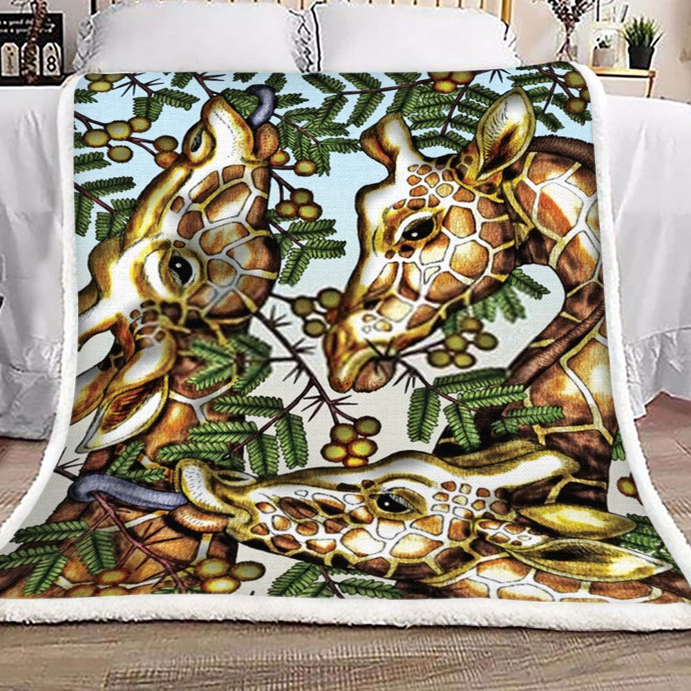 Giraffe Sherpa Fleece Blanket