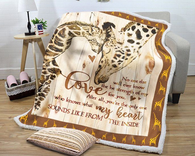 Giraffe Mom And Baby You Are The Only One Who Knows What My Heart Sherpa Fleece Blanket