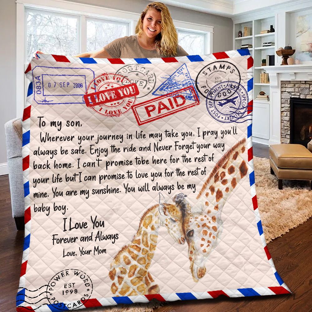 Giraffe Mom And Son Quilt Blanket BBB210706NB