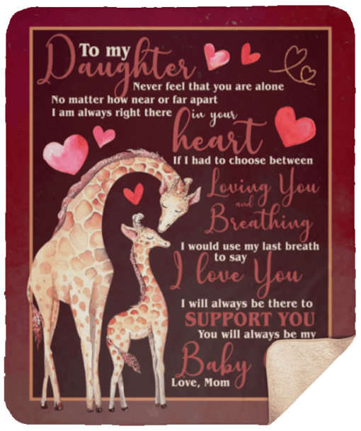 Giraffe My Daughter Sherpa Fleece Blanket
