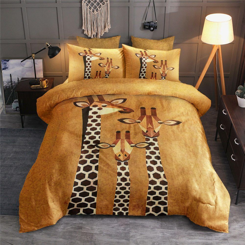 Giraffe Cotton Bed Sheets Spread Comforter Bedding Set