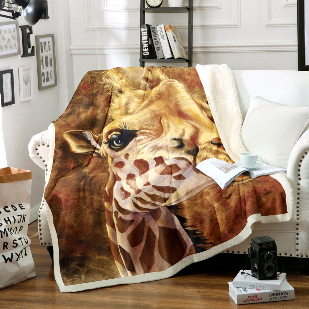 Giraffe Sherpa Fleece Blanket