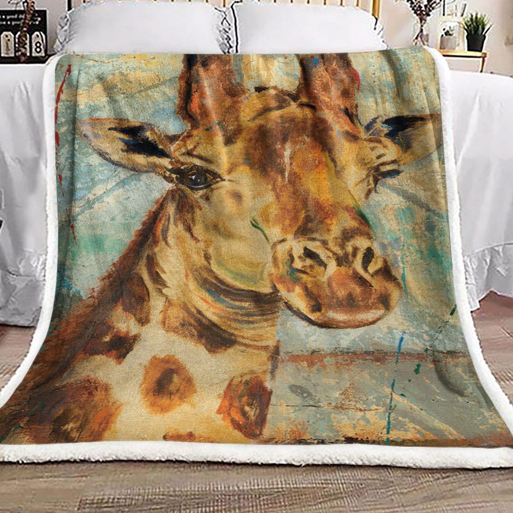 Giraffe Sherpa Fleece Blanket