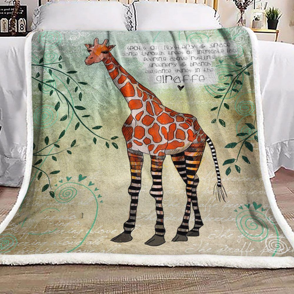 Giraffe Sherpa Fleece Blanket