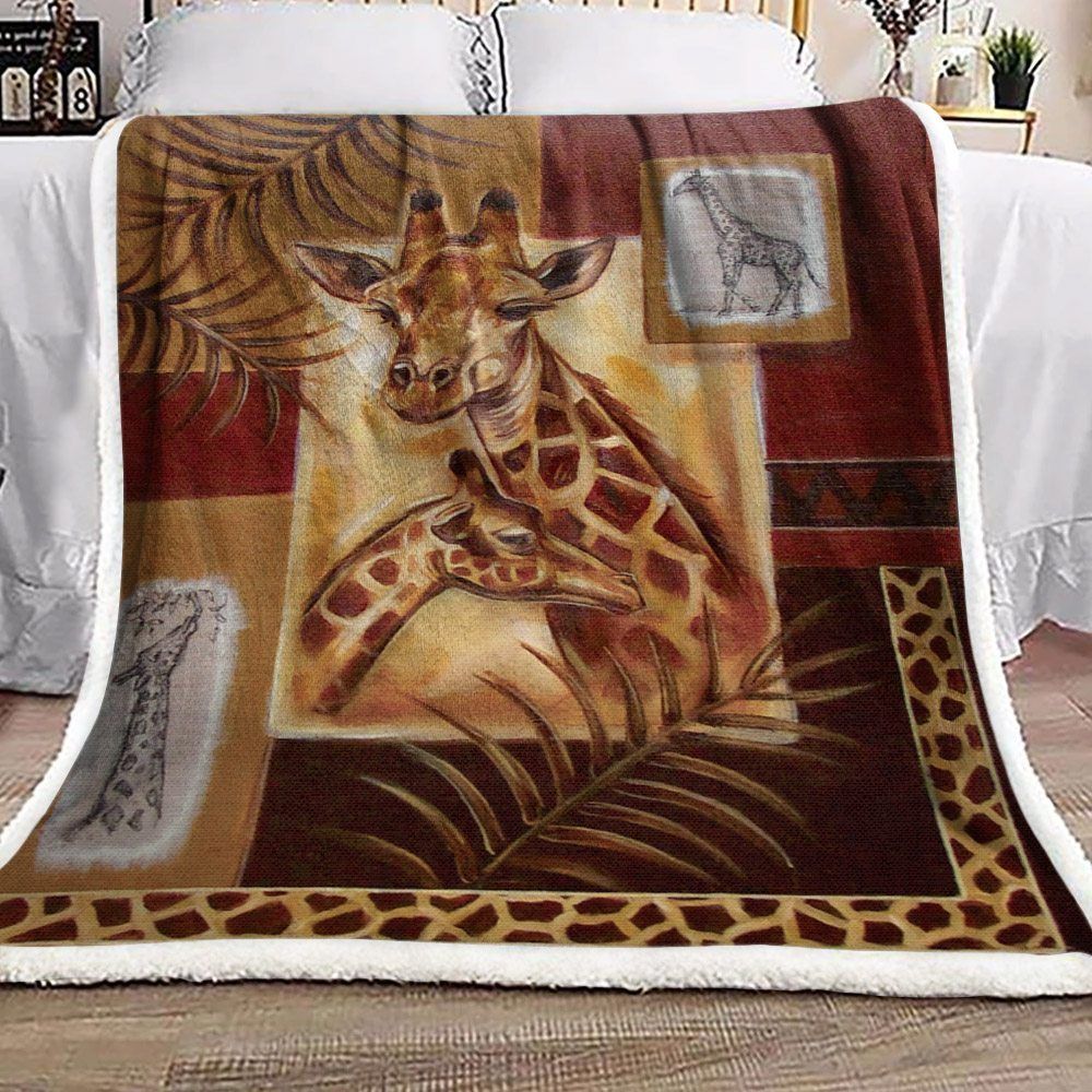 Giraffe Sherpa Fleece Blanket
