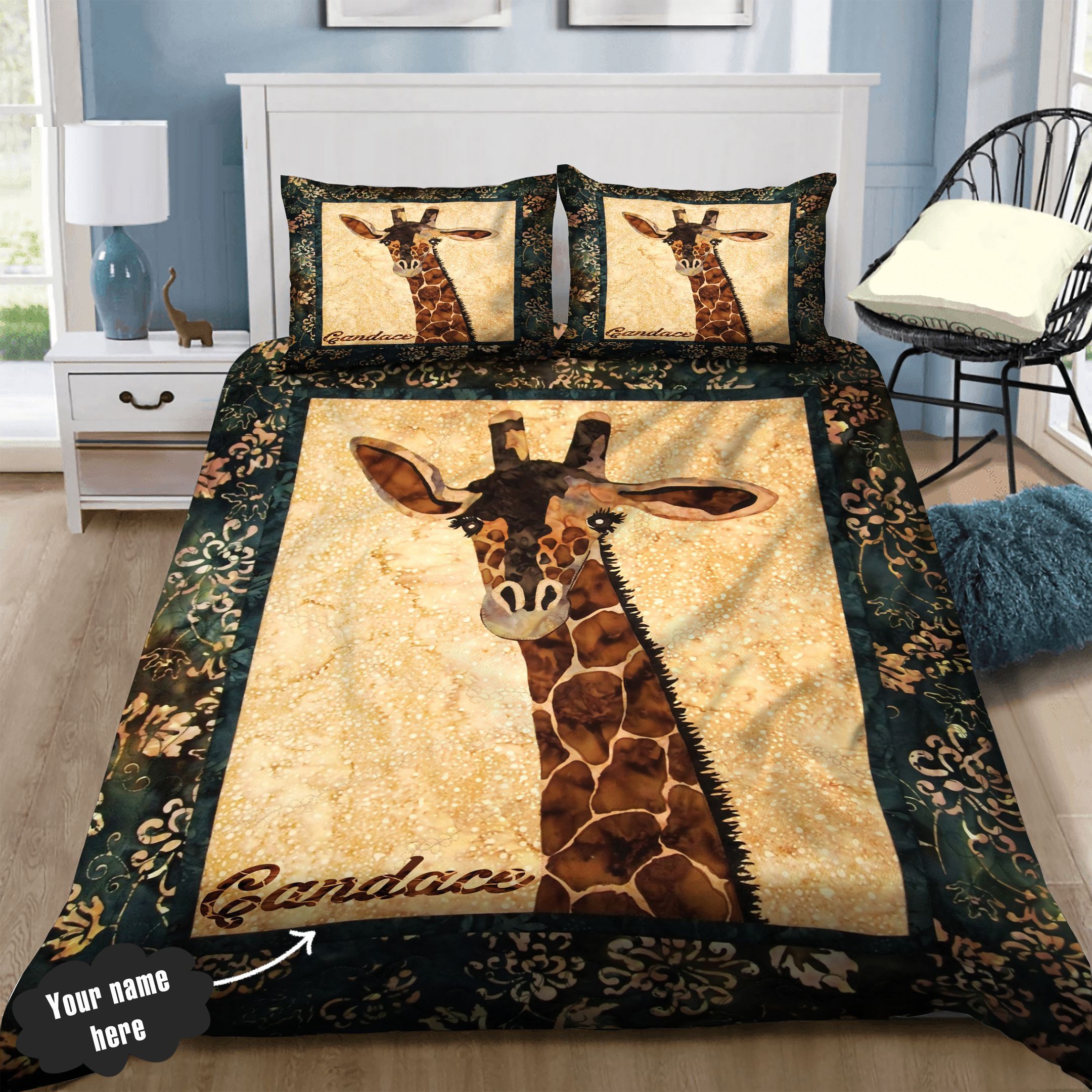 Giraffe Personalized Bedding Set