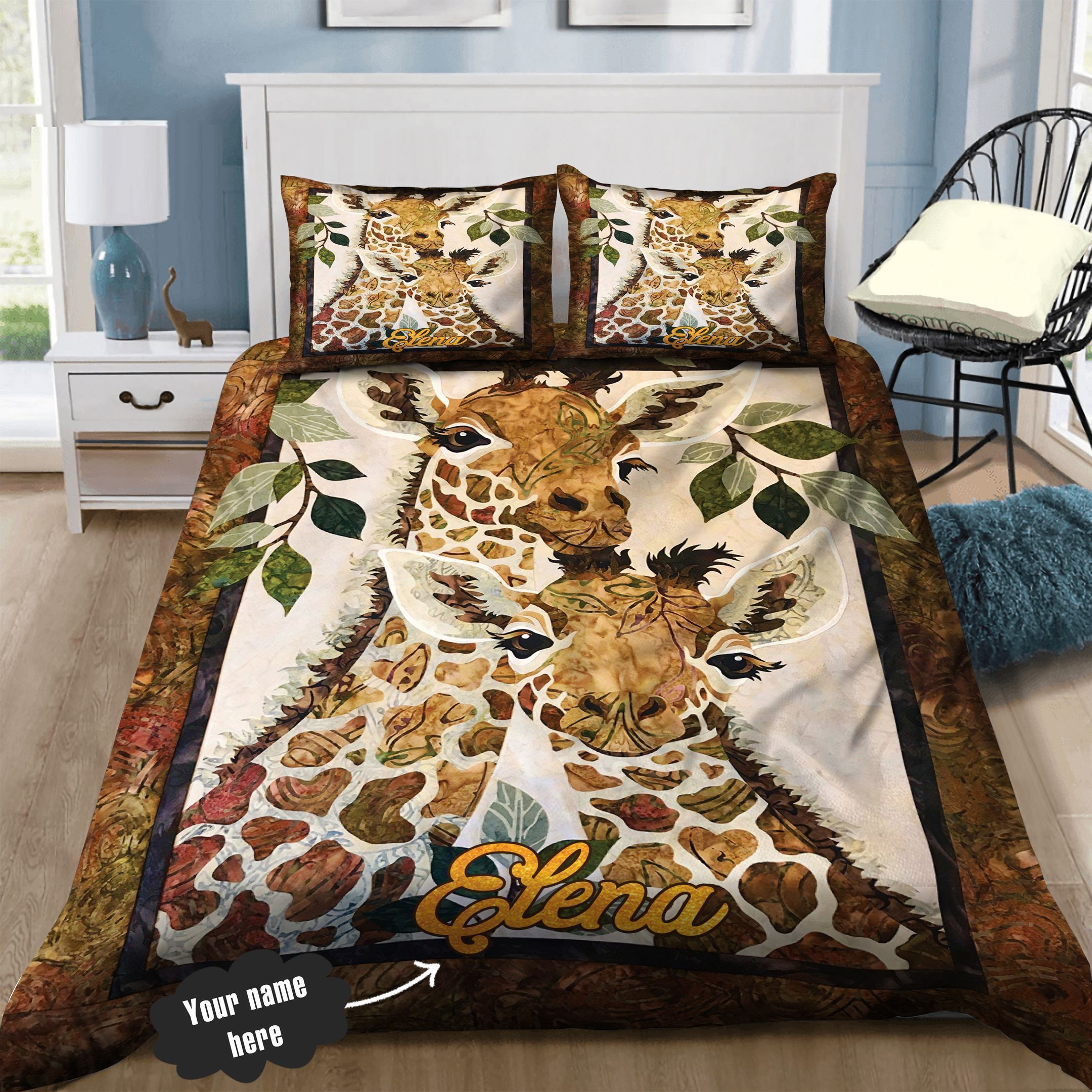 Giraffe Personalized Bedding Set