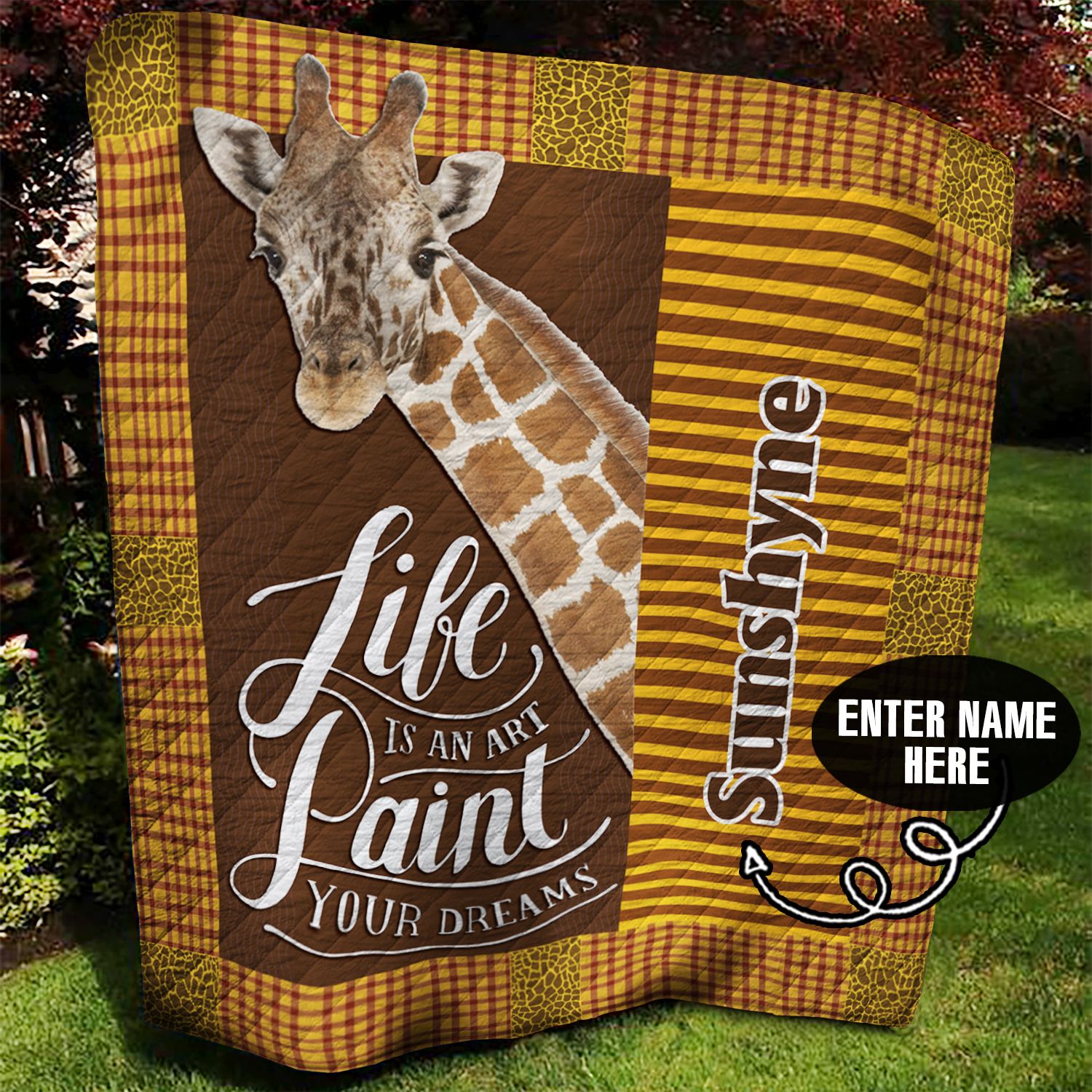 giraffe Personalized Quilt Blanket DTH150602HD