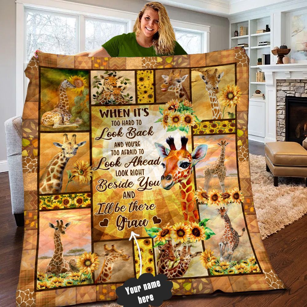 Giraffe Personalized Quilt Blanket LML040608DT