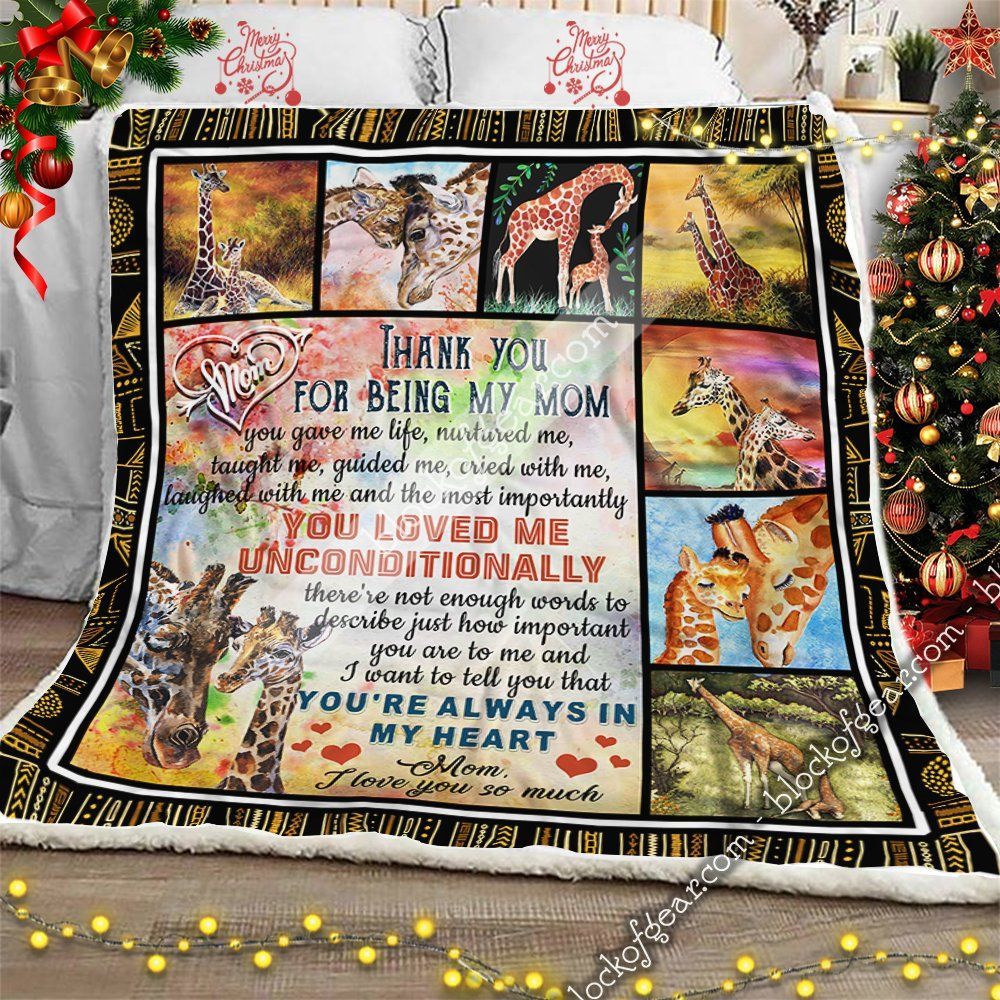 Giraffe There Is Nothing Great A Mother Is Love Sherpa Fleece Blanket