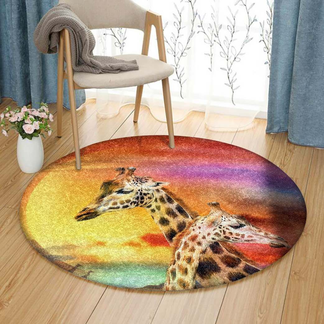 Giraffe Round Carpet