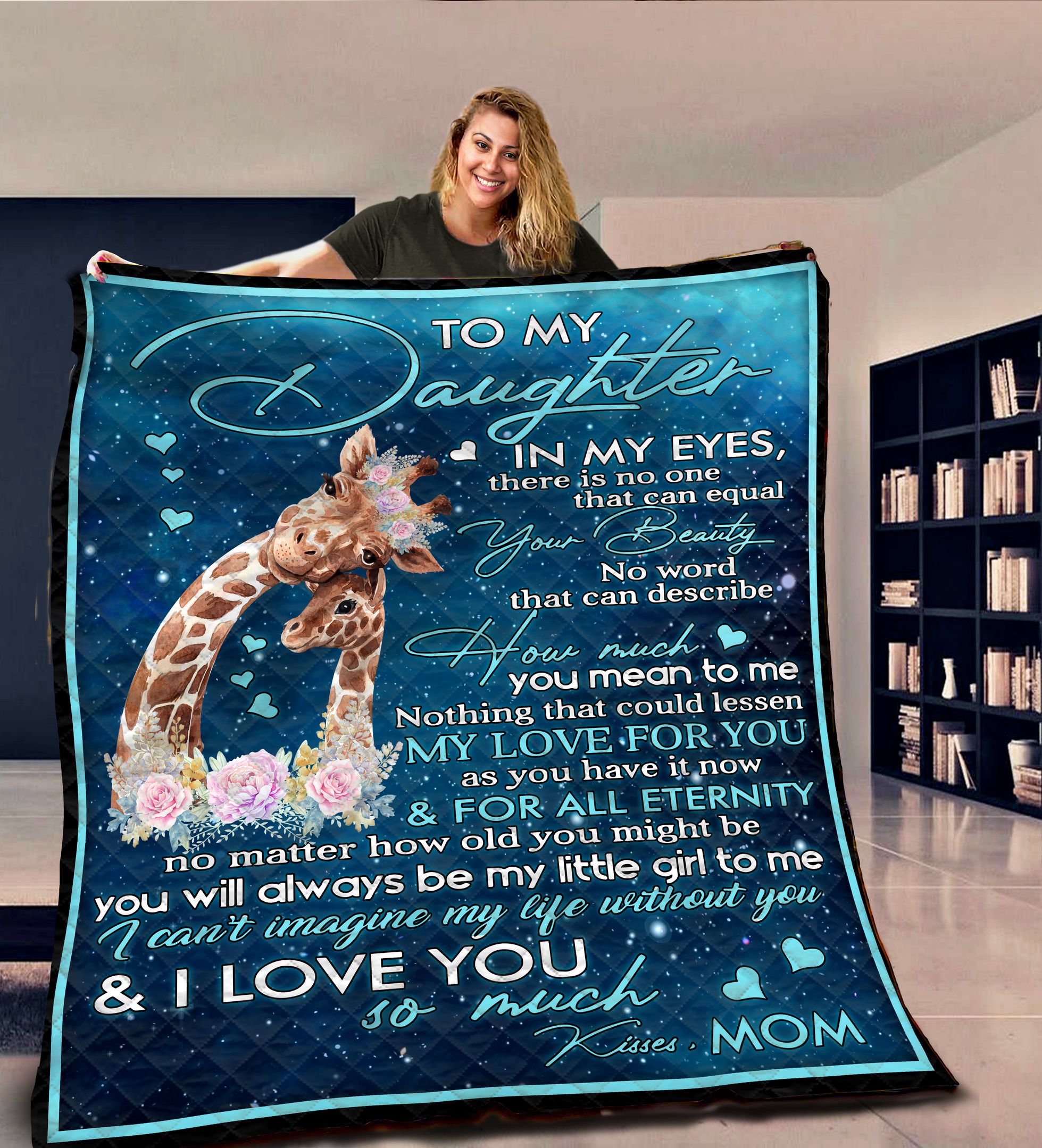 Giraffe To My Daughter HHH191103NA Quilt Blanket