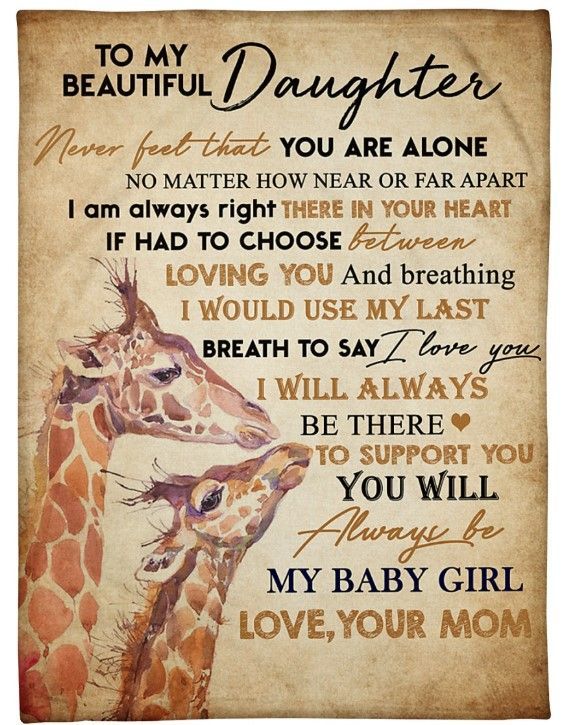 Giraffe To My Daughter You Will Always Be My Baby Girl Sherpa Fleece Blanket