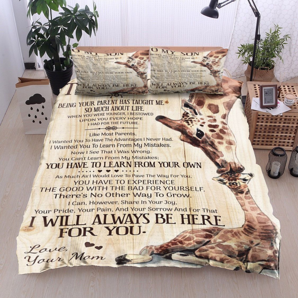 Giraffe To My Son Your Mom Bedding Set