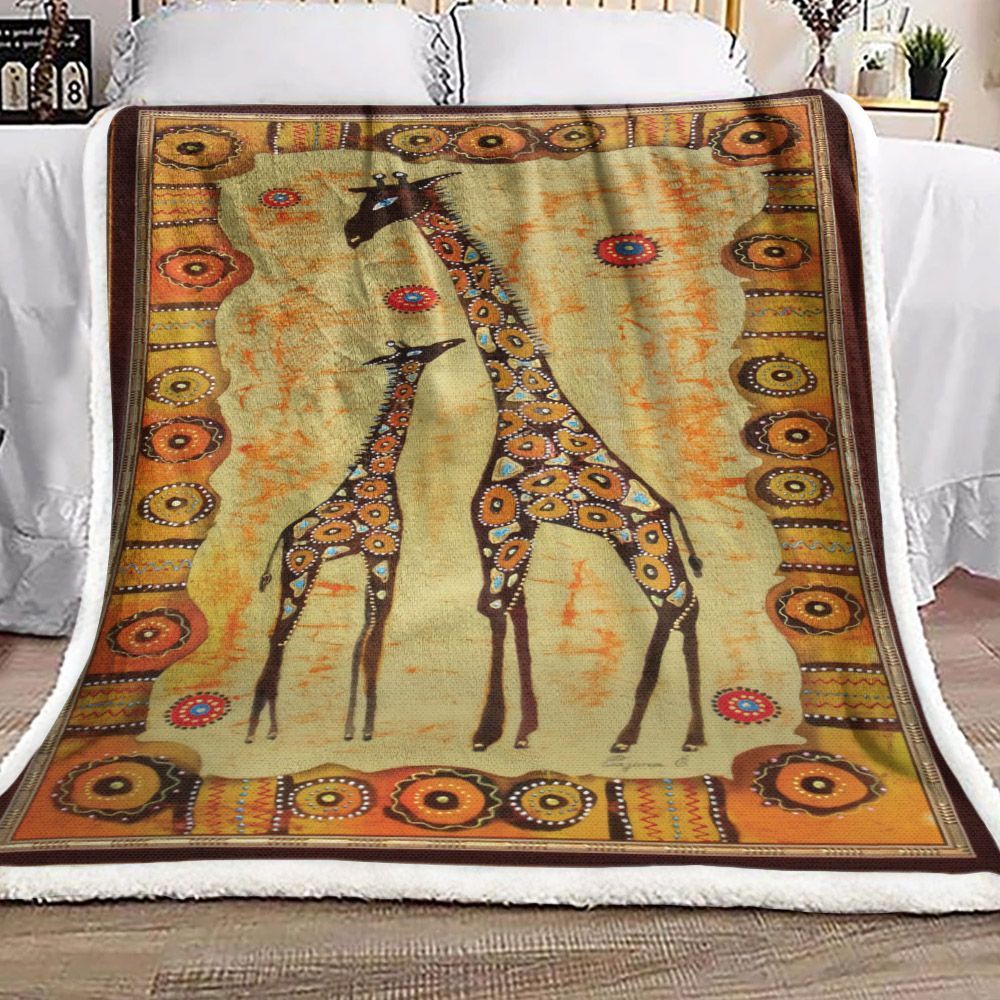 Giraffe Sherpa Fleece Blanket