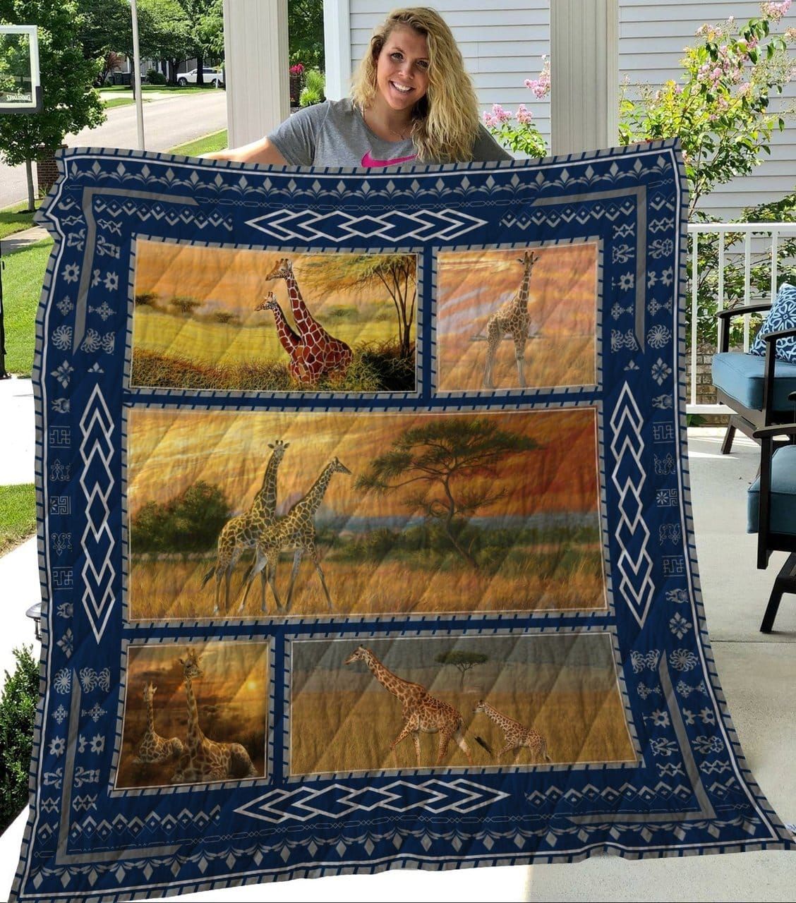 Giraffe Walk Slow Quilt Blanket DHC020120280TD