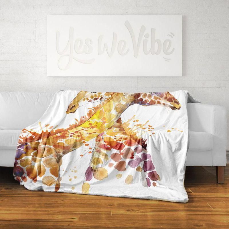 Giraffe With Love Sherpa Fleece Blanket