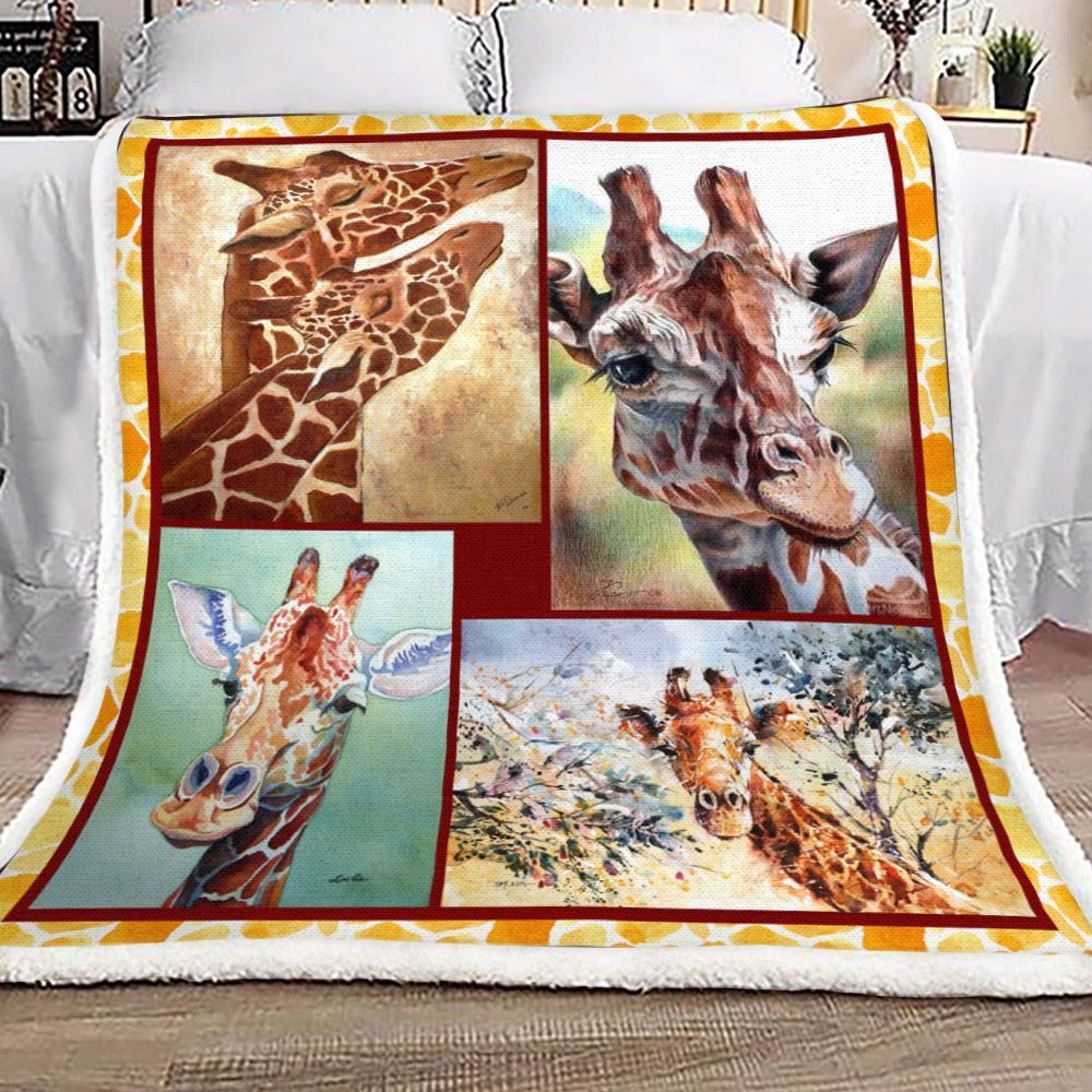 Giraffe Sherpa Fleece Blanket