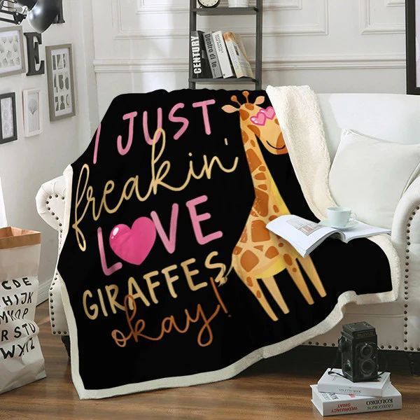 Giraffes Sherpa Fleece Blanket